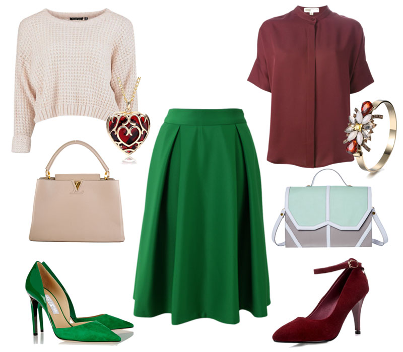 Зеленая юбка: с чем носить и сочетать, модные фасоны и оттенки.