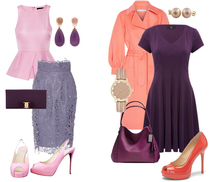 С чем носить фиолетовое платье? Комбинации и сочетания